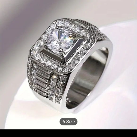 Jewelry for men's sterling silver ring size 9 With Top Quality cubic zirconia - Picture 8 of 8